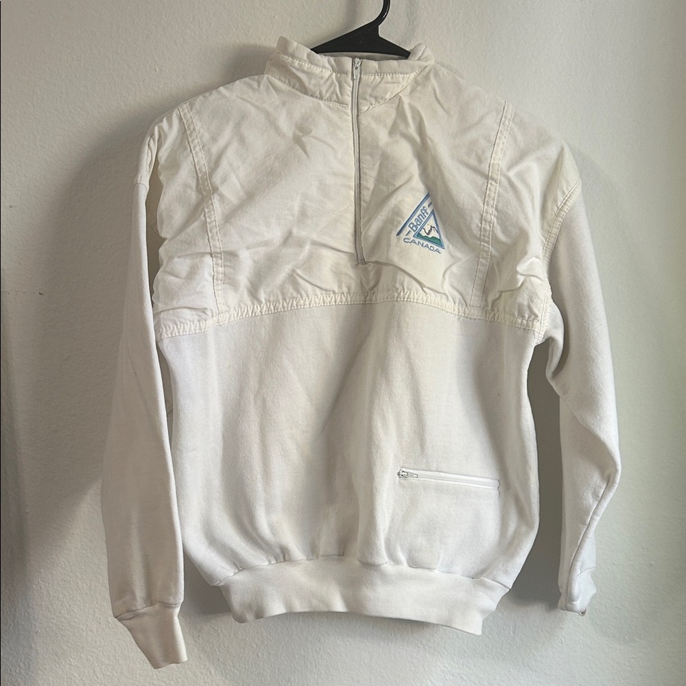 White Half-Zip Banff Canada Woman’s Sweater